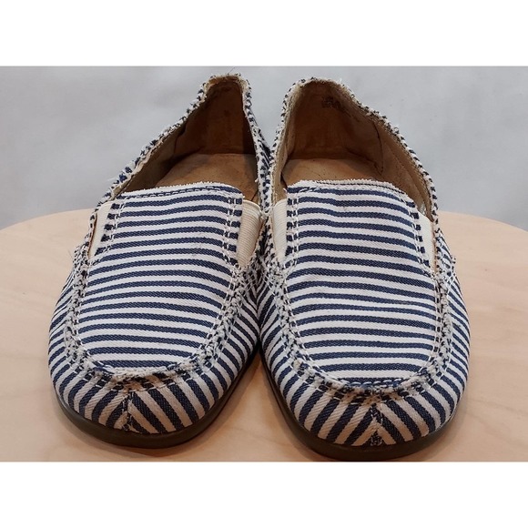 AEROSOLES Blue and White Striped Loafers - Picture 8 of 11